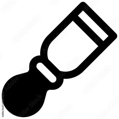Flat cheese knife. Outlined stroke vector icon with black-filled details.