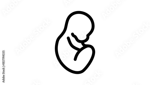 Baby symbol, black isolated silhouette