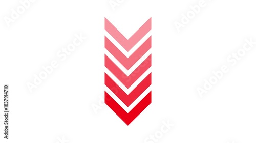 Up to Down -directional arrow loop animation .Arrow sign animated on white background. 4k video