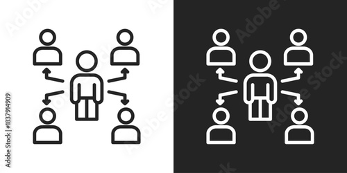 outsourcing Icon In Black And White Line Style