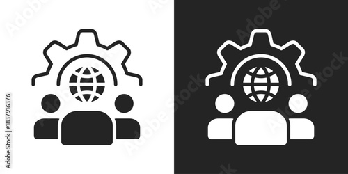 business leader Icon In Black And White Glyph Style