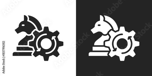 strategic decision Icon In Black And White Glyph Style