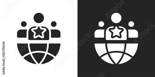 leadership Icon In Black And White Glyph Style