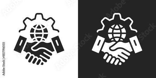 agreement Icon In Black And White Glyph Style