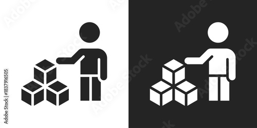 supplier Icon In Black And White Glyph Style