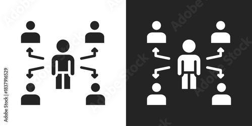 outsourcing Icon In Black And White Glyph Style