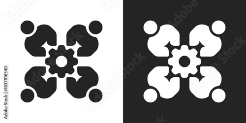 cooperation Icon In Black And White Glyph Style