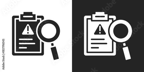 risk management Icon In Black And White Glyph Style