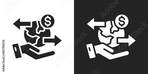 transaction Icon In Black And White Glyph Style