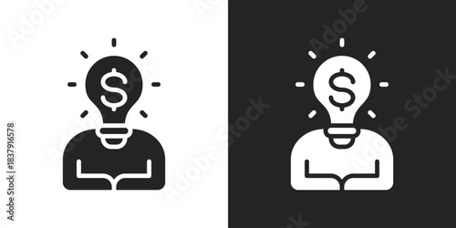 business idea Icon In Black And White Glyph Style