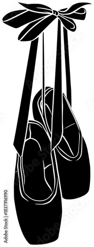 ballet illustration ballerina silhouette dancer logo performance icon elegance outline dance art ribbon fashion pointe stage pink elegant beauty shape women vector graphic background