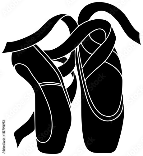 ballet illustration ballerina silhouette dancer logo performance icon elegance outline dance art ribbon fashion pointe stage pink elegant beauty shape women vector graphic background