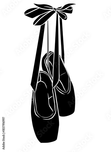 ballet illustration ballerina silhouette dancer logo performance icon elegance outline dance art ribbon fashion pointe stage pink elegant beauty shape women vector graphic background