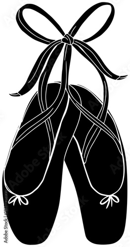 ballet illustration ballerina silhouette dancer logo performance icon elegance outline dance art ribbon fashion pointe stage pink elegant beauty shape women vector graphic background