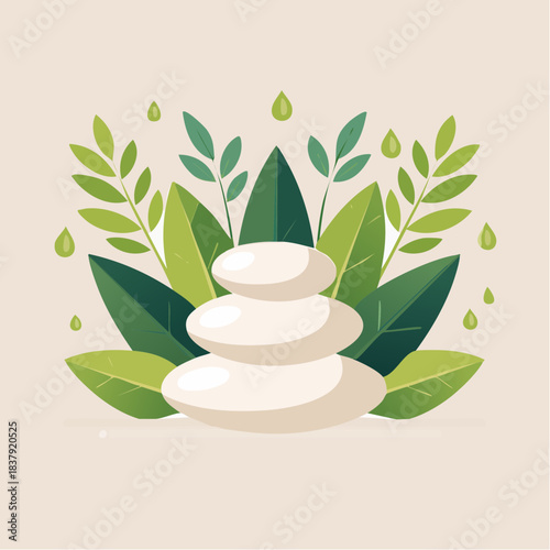 Icône minimaliste d’équilibre et de relaxation inspirée de la nature