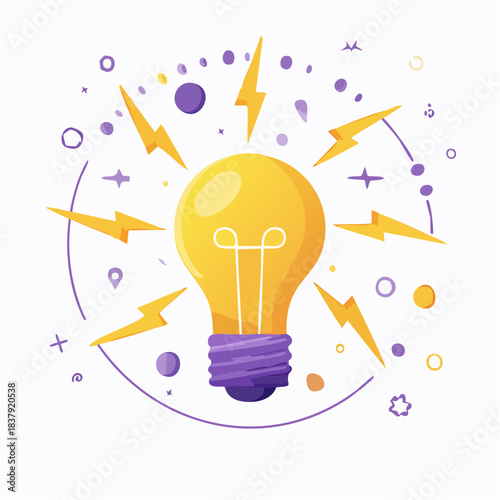 Icône abstraite de pensée créative et innovation moderne