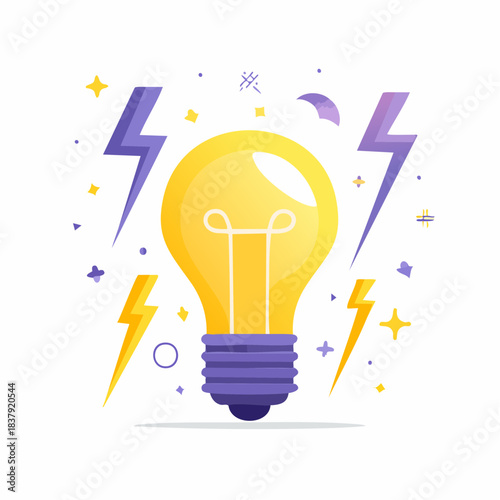 Ampoule stylisée représentant la créativité et l’inspiration