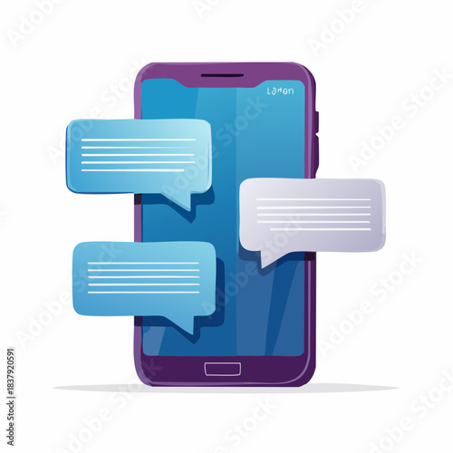 Design plat moderne de messagerie instantanée et réseaux sociaux