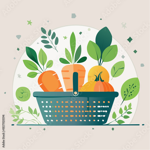 Composition colorée de fruits et légumes frais en style minimaliste