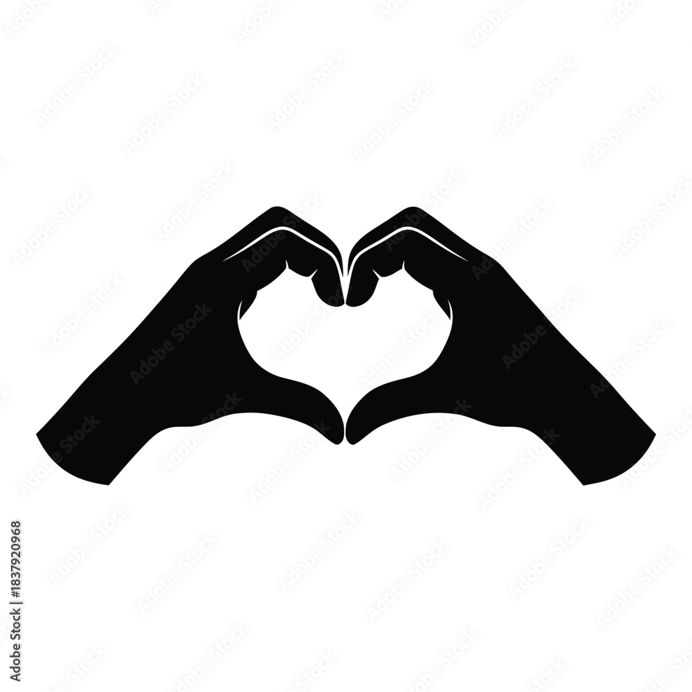 Fototapeta premium Hands forming a heart shape silhouette