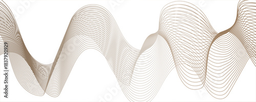 Abstract Bright Neon silver and white Wave Line Art Background, with Smooth, Flowing, and Dynamic Wavy Ribbon Pattern.Waves curve and overlap fluidly, stretching horizontally across with soft....
