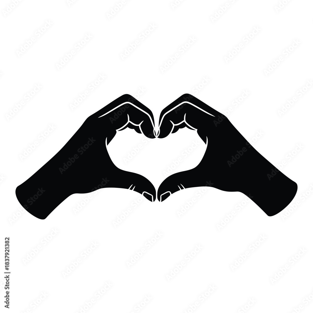 Fototapeta premium Hands forming a heart silhouette gesture