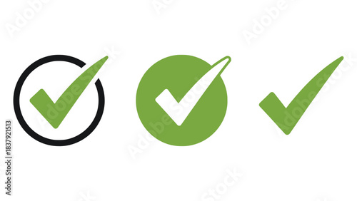 Green check mark vector set design element approval correct
