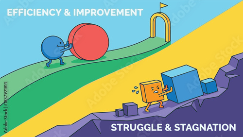 Efficiency and Improvement Versus Struggle and Stagnation Concept