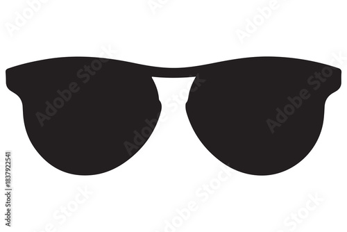 Sunglass silhouette in minimal black and white style

