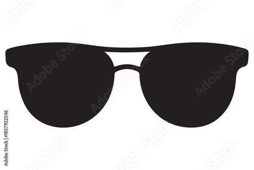 Sunglass silhouette in minimal black and white style
