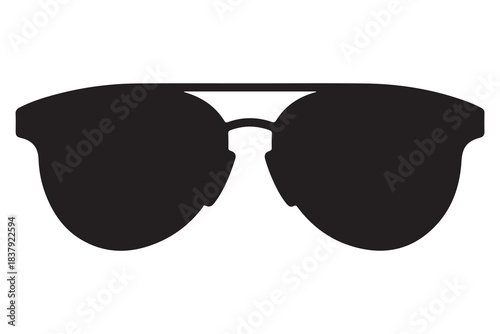 Sunglass silhouette in minimal black and white style

