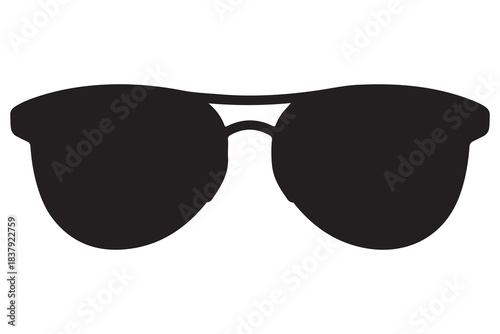 Sunglass silhouette in minimal black and white style
