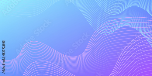 Banner background, blue and purple gradations, colorful, wavy effect stye, memphis