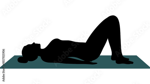 Woman doing bridge pose exercise for fitness and core strength