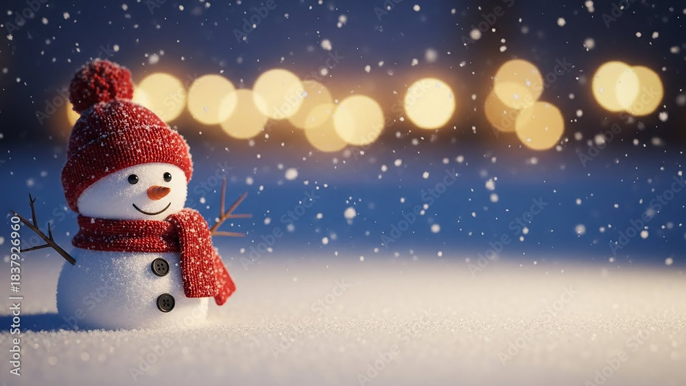 Fototapeta premium snowman on the snow