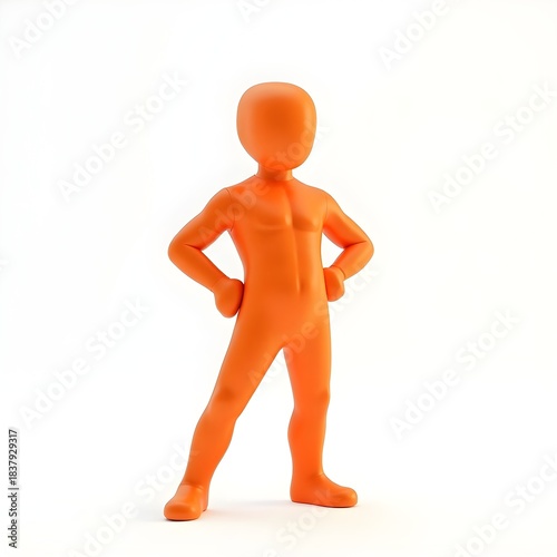 3d man standing on white background
