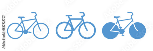 A clean line illustration of a bicycle with oversized, circular wheels, focusing on minimalism and design. Great for graphic assets or themes related to transportation.

