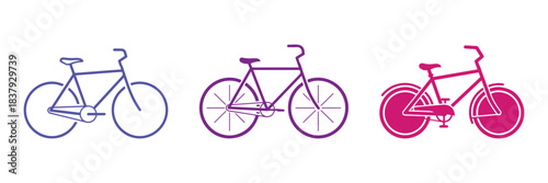 A simple line sketch of a bike featuring big, round wheels, highlighting both simplicity and design. Perfect for graphic materials or transport-related themes.
