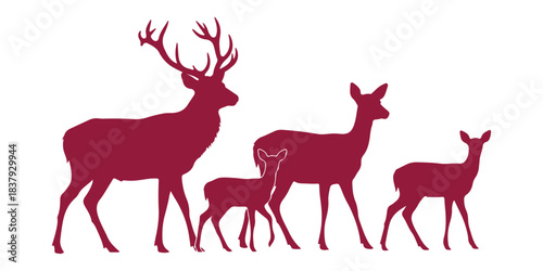 Colored clip art showing a deer silhouette, standing out on a white background

