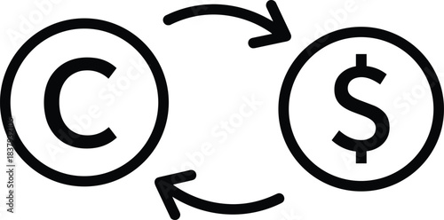 Copyright to Revenue, Intellectual Property Monetization Concept, Copyright Symbol Exchanging with Dollar Sign, Licensing and Royalties for Content Creators, Digital Media Income Streams