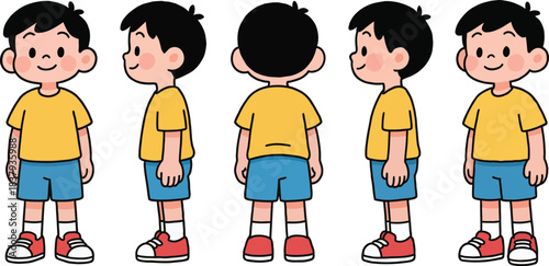 Cartoon Boy Character Turnaround