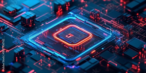 3D digital coding for cybersecurity, programming, and futuristic data protection. Software integration and hardware systems for secure data background, hacking protection, and server, Generative AI