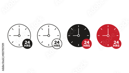 Four clock icons displaying hours with different color and fill style