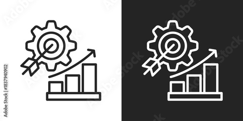 Goal Icon In Black And White Line Style