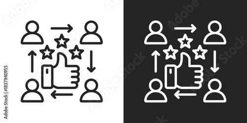 customer satisfaction Icon In Black And White Line Style