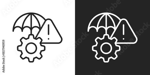Mitigation Icon In Black And White Line Style