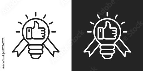 Best Practice Icon In Black And White Line Style