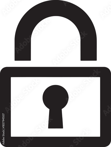Simple icon of a closed padlock with white background