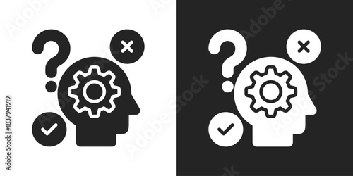 Hypothesis Icon In Black And White Glyph Style