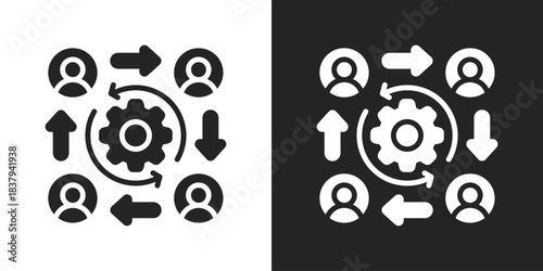 Alignment Icon In Black And White Glyph Style